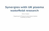 Synergies with UK plasma wakeﬁeld research
