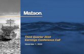Third Quarter 2019 Earnings Conference Call