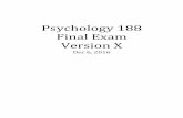 Psychology 188 Final Exam Version X