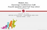 Mattel, Inc. Earnings Conference Call Fourth Quarter and ...