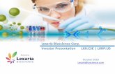 Lexaria Bioscience Corp. Investor Presentation LXX:CSE ...
