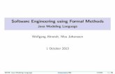 Software Engineering using Formal Methods - Java Modeling