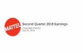 Second Quarter 2019 Earnings - Mattel, Inc.