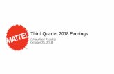 Third Quarter 2018 Earnings - Mattel