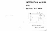INSTRUCTION MANUAL FOR SEWING MACHINE