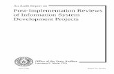 Post-Implementation Reviews of Information System Development