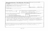 Regulatory Analysis Form - IRRC