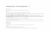 FINANCIAL STATEMENTS - I