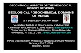 GEOLOGICAL / GEOCHEMICAL DOMAINS OF VENUS