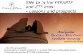 SNe Ia in the PTF/iPTF and ZTF eras: - Lessons and prospects