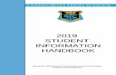 2019 STUDENT INFORMATION HANDBOOK
