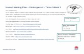 Home Learning Plan Kindergarten Term 4 Week 1