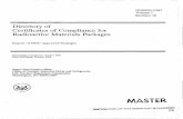 Directory of Certificates of Compliance for Radioactive ...