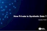 How Private is Synthetic Data - Replica Analytics