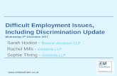 Difficult Employment Issues, Including Discrimination Update