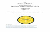 SCHOOL OF EDUCATION STUDENT TEACHER INTERNSHIP …