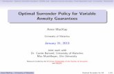 Optimal Surrender Policy for Variable Annuity Guarantees
