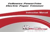 Fellowes PowerTrim Electric Paper Trimmer Instruction Manual