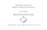 Symbolic solutions of algebraic differential equations