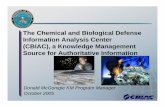 The Chemical and Biological Defense Information Analysis ...