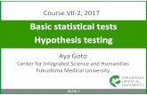 Basic statistical tests Hypothesis testing
