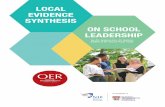 LOCAL EVIDENCE SYNTHESIS ON SCHOOL LEADERSHIP
