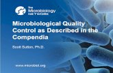 Microbiological Quality Control as Described in the Compendia