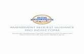 AMENDMENT REQUEST GUIDANCE AND INTAKE FORM