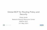 Global BCP for Routing Policy and Security