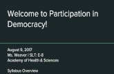 Democracy! Welcome to Participation in Syllabus Overview ...