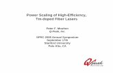 Power Scaling of High-Efficiency, Tm-doped Fiber Lasers