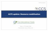 ACFS update: Resource mobilisation