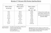 Monday 1st February 2021 Review Spelling Words