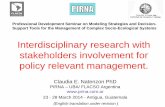 Interdisciplinary research with stakeholders involvement ...
