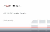 Q3 2012 Financial Results - Fortinet