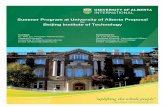 Summer Program at University of Alberta Proposal