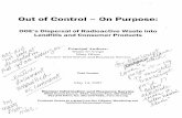 Out of Control - On Purpose, DOE's Dispersal of ...
