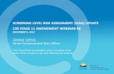 SCREENING LEVEL RISK ASSESSMENT (SLRA) UPDATE CSR STAGE …