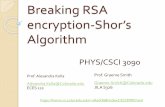 Breaking RSA encryption-Shor’s Algorithm