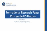 Formational Research Paper 11th grade US History