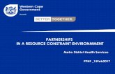 PARTNERSHIPS IN A RESOURCE CONSTRAINT ENVIRONMMENT