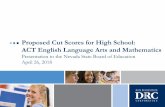 Proposed Cut Scores for High School: ACT English Language ...