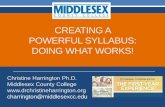 Creating a Powerful Syllabus: Doing What Works!