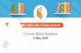 Current Affairs Questions 3 May 2019 - wifistudy