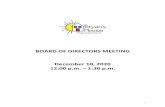BOARD OF DIRECTORS MEETING December 10, 2020 12:00 p.m. …