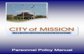 CITY OF MISSION PERSONNEL POLICY MANUAL