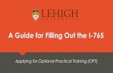A Guide for Filling Out the I-765 - Lehigh University