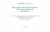 Board of Directors Governance Policy