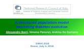 A structured population model describing diabetes evolution