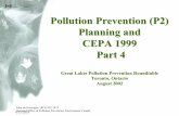 Planning and Pollution Prevention (P2) CEPA 1999 Part 4